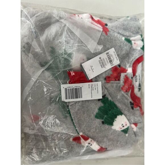 Carters Christmas Pajamas Footed Size 2T Santa Trees Gray Family PJs New Retired - Picture 3 of 4